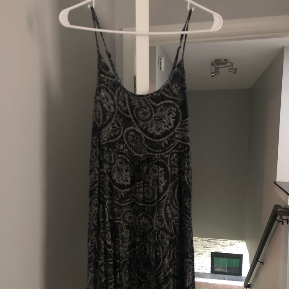 Paisley black thing strap dress or cover up